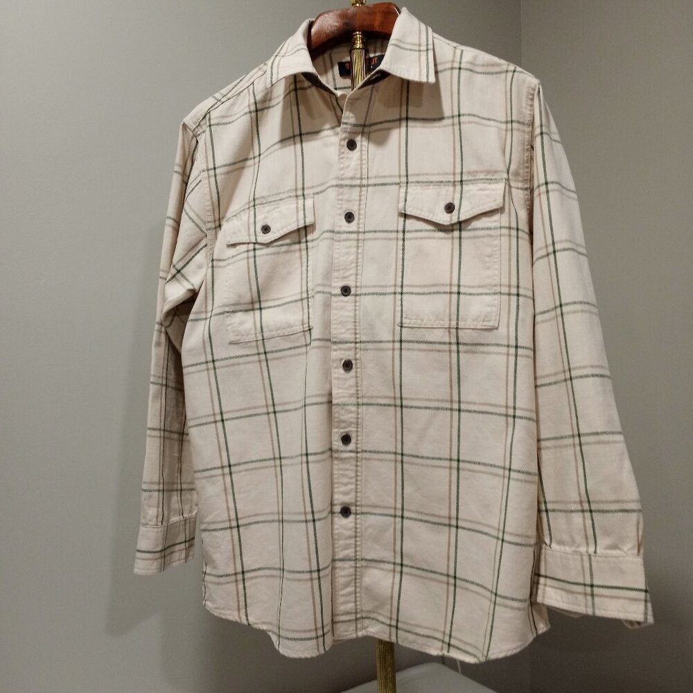 RIDGECUT TOUGHWEAR BEIGE|BROWN LONGSLEEVE SHIRT WITH ELBOW PATCHES MEN SIZE L